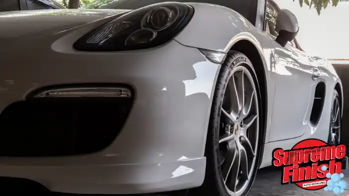 White Porsche with Ceramic Coating