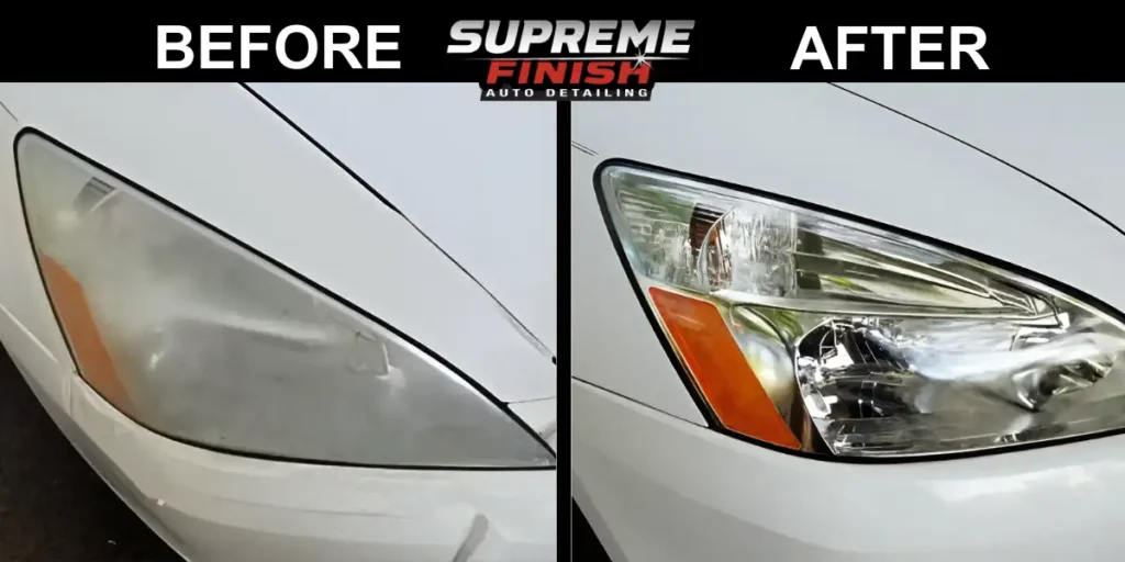 Headlights before and after