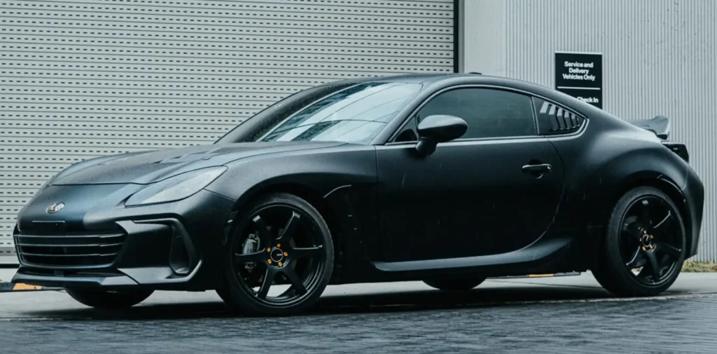 Car in matte black STEK PPF